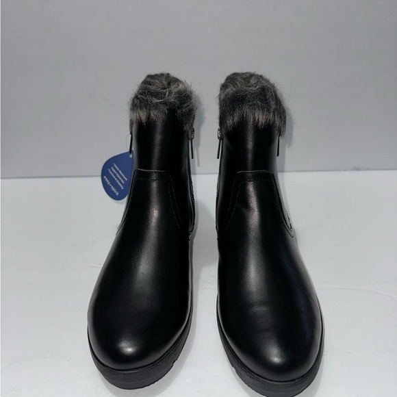 Easy Spirit Adabelle Booties Womens 7m Black Leather Water Resistant - Picture 3 of 6